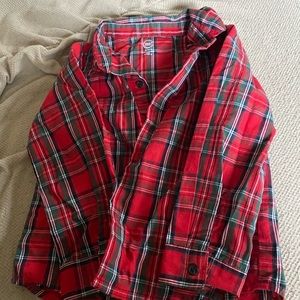 Red checkered button down